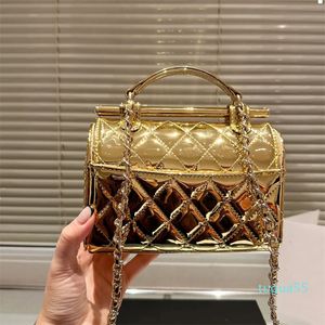 Sac à main Designer Poignée Sac Bandoulière Sac Femmes Maquillage Chaîne En Métal Rabat Épaule Laque Cuir Diamant Treillis