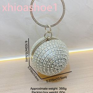 Sac à main de créateur de luxe Sac à bandoulière de balle à balle ronde pour femmes perles métalliques à la bille à main sac de diamant de diamant Sac à bras croisé de portefeuille de luxe pour femmes