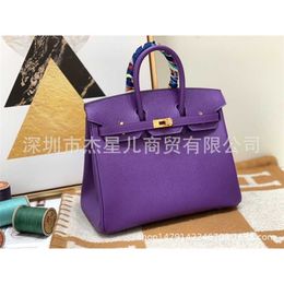 Sac à main Platinum Luxurys en cuir cousu à main sac pour femmes portables bk25bk30epsom togo sac 9W fantasy violet