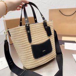 bolso bolso de mano Bolso de diseñador Bolso de hombro Bolsos de compras tejidos de malla de moda para el verano Bolso de compras de paja Lona de nailon Cauals Tote Bolso de lujo Cuerpo cruzado