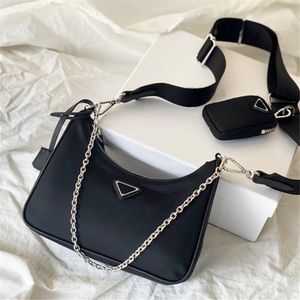 Handtas Dames Luxe Designer Nylon tassen met letters Groothandel canvas hobo schoudertas dame Tote kettingen handtassen messenger prad bags 3 Pie