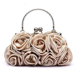 Sac à main femmes fourre-tout sac Rose fleur motif pochettes pour femmes soirée mariée Bolsa Feminina Bolso Mujer 240106