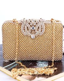 Sacs à main sacs couronne diamant pochette de luxe diamants en satin fabrication de haute qualité pour vêtements de mariée et de dame 1 pc un lot9823633
