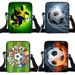 Handtassen Cool Footbally / Soccerly Print Messenger Bag Girls Boys Handtas Children Shoulder Bags For Travel Kids Satchel Bookbag 230530