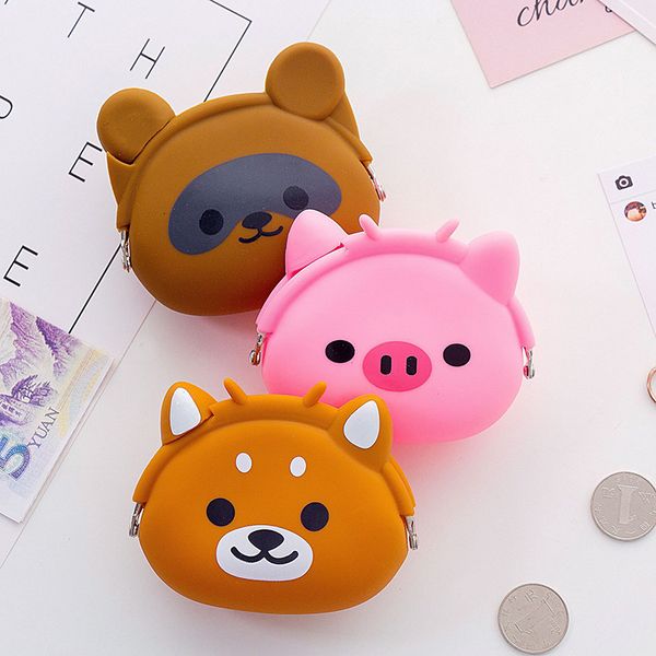 Sacs à main mignon bonbons couleur dessin animé animal doux silicone pièce sac mode femmes filles petit portefeuille multicolore gelée sac à main enfant beau cadeau 230823