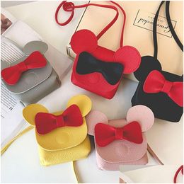 Sacs à main mignons enfants sac à main dessin animé oreille bowknot sacs à bandoulière bébé filles pu cuir mini sac à bandoulière mode bonbons couleur sacs à main outdo dhlvi