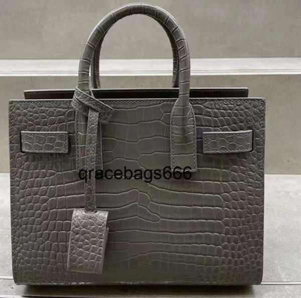 Sacs à main sacs de créateurs en relief crocodile en cuir brillant de luxe