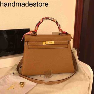 Handtassen Designer Leather KL Women Luxurys Golden Brown 28 Geïmporteerde Togo Cow Neck Pattern Bag