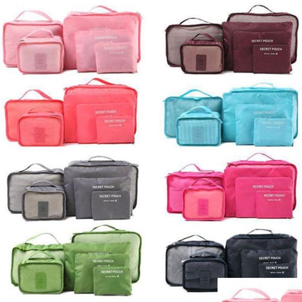 Bolsos Ropa plegable Bolsa de almacenamiento a prueba de polvo Viaje impermeable Seis conjuntos de bolsas de lavado engrosamiento Entrega de entrega Bebé Niños Maternit DH9GL