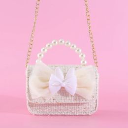 Sacs à main Enfants Sacs à main en peluche et sacs à main Mignon Dentelle Bowknot Petites filles Princesse Messenger Sac Bébé Coin Pouch Enfant Bourse 231010