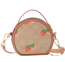 Bolsos de cuero Desinger Niños Flor Impresión Cadena Bolsos En relieve Circar Cubo Bolsas Pu Messenger Monedero Solo Shoder Bolsa