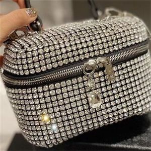 Handtassen messenger king koffer vol met diamanten draagbare enkele schouder kleine vierkante zak maat