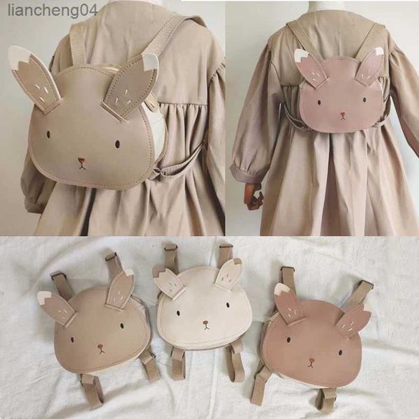 Sacs à main Nouveaux enfants sac à dos bébé maternelle école livre sacs mode filles dessin animé lapin PU enfants sac de messager princesse accessoires