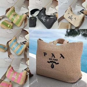 Handtassen totes Triangle Designer Tote voor dames stro Weave Raffia's handvat Beach Shopper Weekender Clutch Bags Mens Fashion Cr