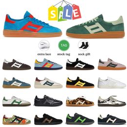 handball chaussures speziales baskets athlétiques marques de luxe Wales Bonner Leopard Silver Metallic Black Gum Presque jaune Gum Men Femme Femme Trainers Spezials Muisseaux EUR 36-45