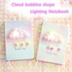Manuel Girl Lovely Diary Book Cloud Shape Lighting Notebook créatif