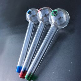 Handcraft Glass Oil Burner Pipe Mini Smoking Hand Pipes Tubo de vidrio colorido grueso para Dab Rig Bongs
