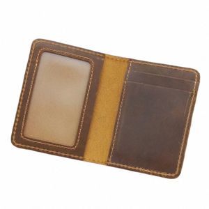Porte-cartes de crédit en cuir à main arbitrain Vintage petit portefeuille pour cartes de crédit Case et permis de conduire Cadeau de style vintage pour hommes x49z #