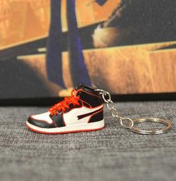 artisanat Mini 3D stéréo pur Sneaker porte-clés femme hommes enfants porte-clés cadeau chaussures de luxe porte-clés voiture sac à main porte-clés chaussures de basket-ball porte-clés 10 styles G24