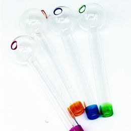 Handcraft Pyrex Glass Huile Huile Pipe Mini tabagisme Tuyaux à la main épais Tuyau de tuyau en verre Tuyau de tuyau coloré gratuit