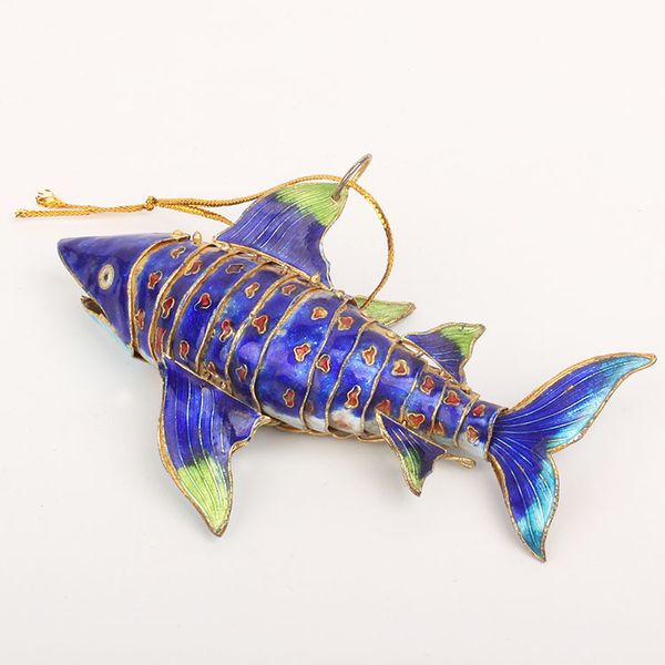 Artisanat émail Animal requin breloques cloisonné filigrane bijoux à bricoler soi-même fabrication pendentifs porte-clés accessoires arbre de noël suspendu