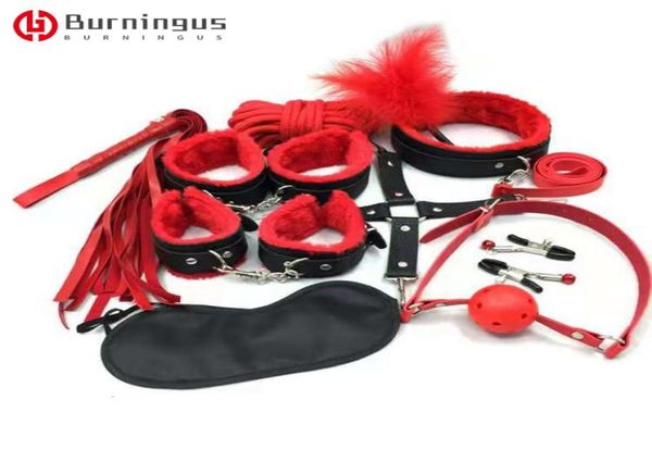 Esposas Collar Látigo Gag Pezón Abrazaderas BDSM Bondage Cuerda Erótica Adulto Para Mujer Parejas 2107229474053