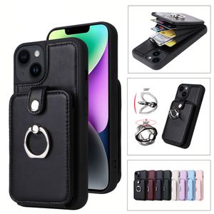 Coque de téléphone portable en cuir avec 3 fentes pour cartes, étui anti-chute pour iPhone 15 14 13 12 11 pro max xr xs 7 8 6 iphone 15