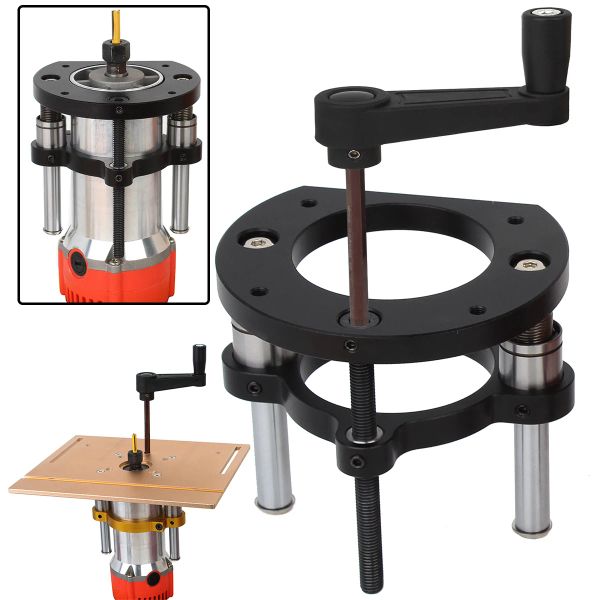 Handgereedschapssets Router Lift 65 mm Máquina de corte universal Router Base de mesa elevadora para bancos de carpintería Sierra de mesa Herramienta de base de aleación de aluminio