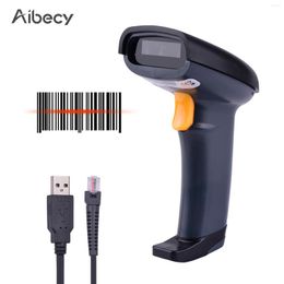 Handheld 1D Barcode Scanner USB Wired Bar Code Reader Manual Trigger/Auto Continuous Scanning Support Paper for Supermarket