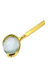 Handheld 70 mm 8x vergrotende vergrootglas glazen lenslus Loupe voor het lezen van sieraden GOLD3340900