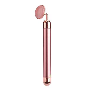 Handheld Anti Aging Beauty Massage Tool Natural Crystal Rose Quartz Roller Elektrische Jade Facial Massage Roller trillen Jade Roller