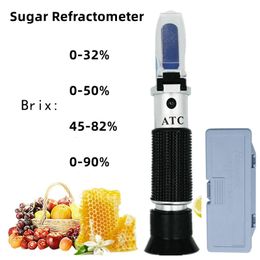 Réfractomètre Brix portatif, compteur de Concentration de sucre 0-32%/0-50%/0-90%, densimètre de saccharose pour testeur de miel, jus de Fruits, vin 231229
