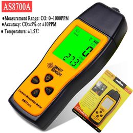 Probador de gas de CO meterprofesional de monóxido de carbono de mano con visualización de retroiluminación LCD 0-1000ppm Rango para industrial/hogar 240320