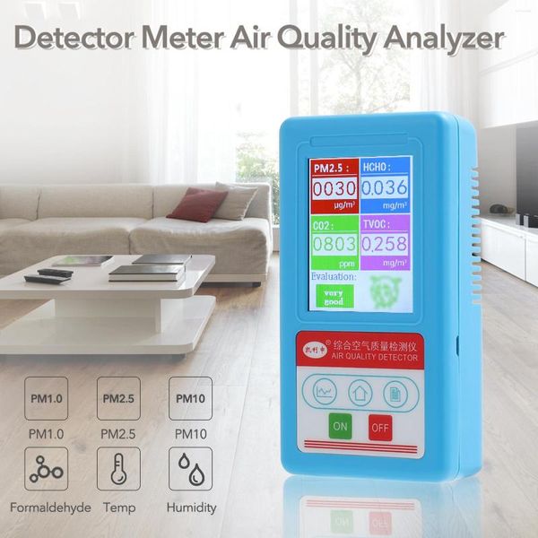 Medidor de CO2 portátil PM2.5 PM10 PM1.0 Sensor de dióxido de carbono Detector Monitor de calidad del aire Analizador Probador de partículas