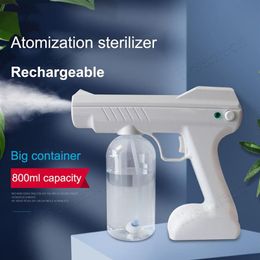 Handheld draadloze nano-sproeier Koude rookmachine spuitmachine desinfecterende rookspray Desinfectie Anion blauw licht nanometer spray2432