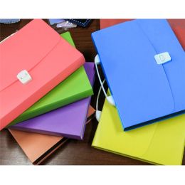 Bolsa de carpeta de archivos de documentos de mano 13 bolsillos expandibles de los documentos de prueba escolar carpeta de múltiples colores con pestaña de índice adhesivo