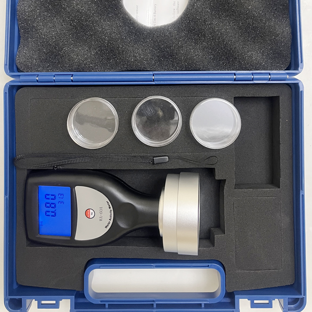 El tipi gıda su aktivite ölçer test cihazı WA-60A Yüksek doğruluk, çalıştırılması kolay gıdaların su aktivitesini ölçmek için kullanılır