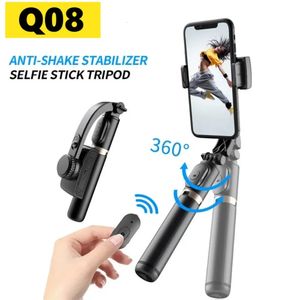 Handheld Gimbal Smartphone Q08 Bluetooth-stabilisator met statief Selfie Stick inklapbaar voor 240111