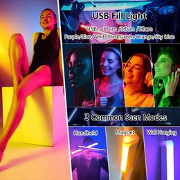 Handheld LED -vullichten USB -lampen Concertsfeer Versier Wand oplaadbare fotografie Verlichting Dimbare selfie flashlampen