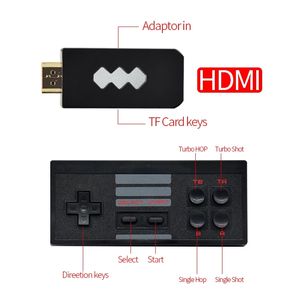 Console de jeu vidéo portable Mini HD Game Box Contrôleur sans fil 2.4G Support Expansion TF Card Peut stocker 568 jeux pour 8 Bit FC NES