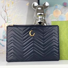 Handheld portemonnee Marmont Hoge kwaliteit Designer Dameskaart Zer Wallet Summer Cos Cowhide Nieuwe ritssluiting Onderarm Cliptas Modieuze veelzijdige zakken