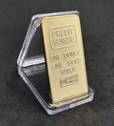 Collection artisanale 1 OZ 24K doré Credit Suisse lingot d'or très beau cadeau d'affaires avec différents numéros de série 4658488