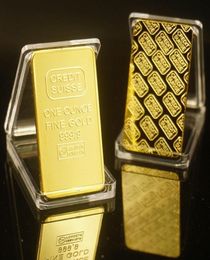 Collection de l'artisanat 1 oz 24k Credit doré Suisse Gold Bar Bullion Très beau cadeau commercial avec différentes séries numéro 5521159