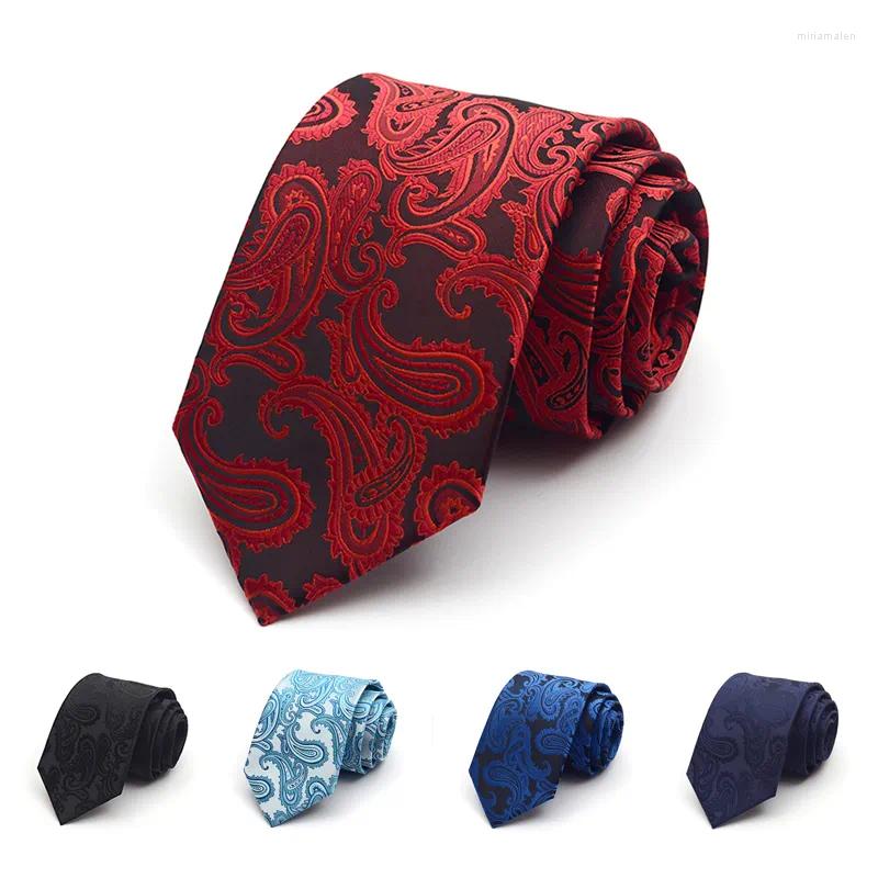 Pañuelos 2023 Paisley Corbatas para hombres 8 cm Jacquard Tejido Corbata Traje Use Fiesta de boda Gravata Corbatas Cravates Caja de regalo