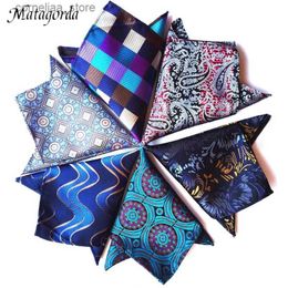 Mouchoirs Bandanas Durag Mode Hommes Hanky Paisley Mesh Pocket Serviette Géométrique Mariage Business Set Poignée Tête Vert Foulard Carré Décolleté Y240326