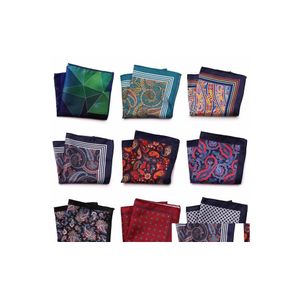 Zakdoeken mode pocket square groene marine colorf zakdoek zijden bloemen gestreepte paisley hanky pak heren zakelijk huwelijk 23x2 ottfi