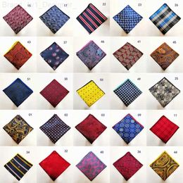 Hakkerchiefs Fashion Silk Pocket Plaza 23 * 23cm Paisley Stripe Flower Hanky Mens Business Wedding Blue Yellow Handel ClothingL2405