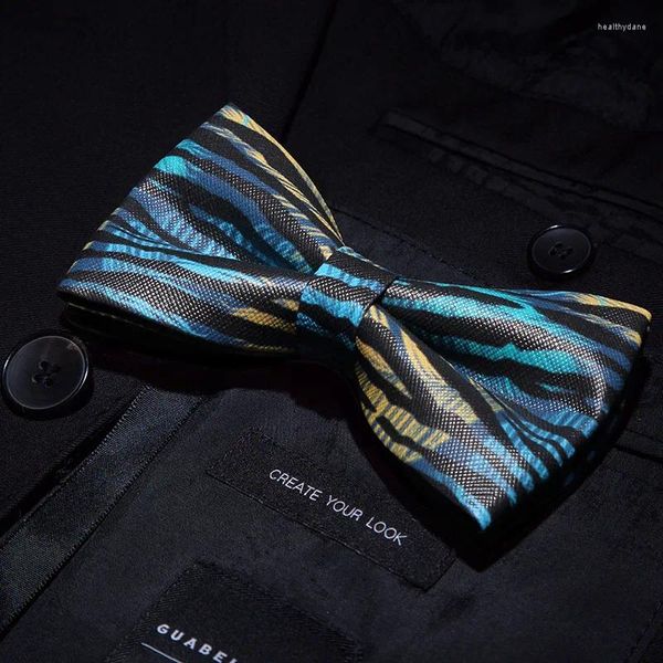 Mouchoirs Jemygins Original Bowtie imprimé PU cuir synthétique fait à la main noeud papillon boîte ensemble mode pour les jeunes hommes fête de mariage