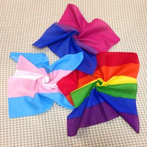 Hakkerchiefs LGBT Bandana Turban Lesbian Transgender Biseksual Gay Square Scarf Sports Mini Headband Rainbow Flag 230519