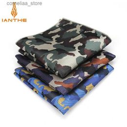 Mouchoirs de luxe pour hommes poignée camouflage tissé jacquard Hanji polyester Hanji affaires rétro poche carré serviette de poitrine 23 * 23 CM Y240326